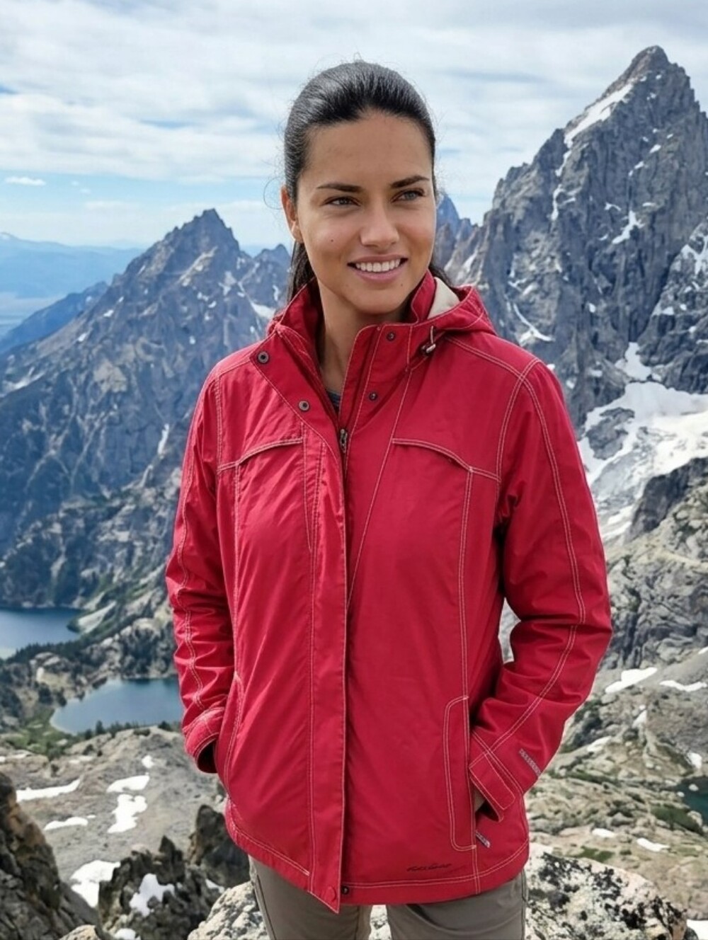 Eddie Bauer Red WeatherEdge Hooded Jacket